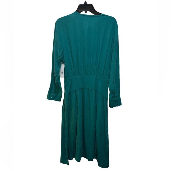 Treasure & Bond Long Sleeve Midi Dress - Green Heirloom Size XL - Picture 6 of 7